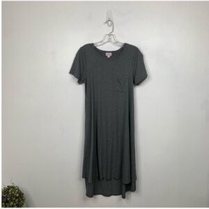 LulaRoe Carly Dress Women’s XS‎ Gray High Low Short Sleeve Dress